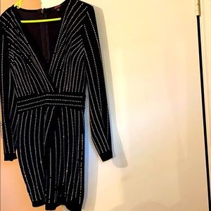 Velvet Bling Black Mini Dress